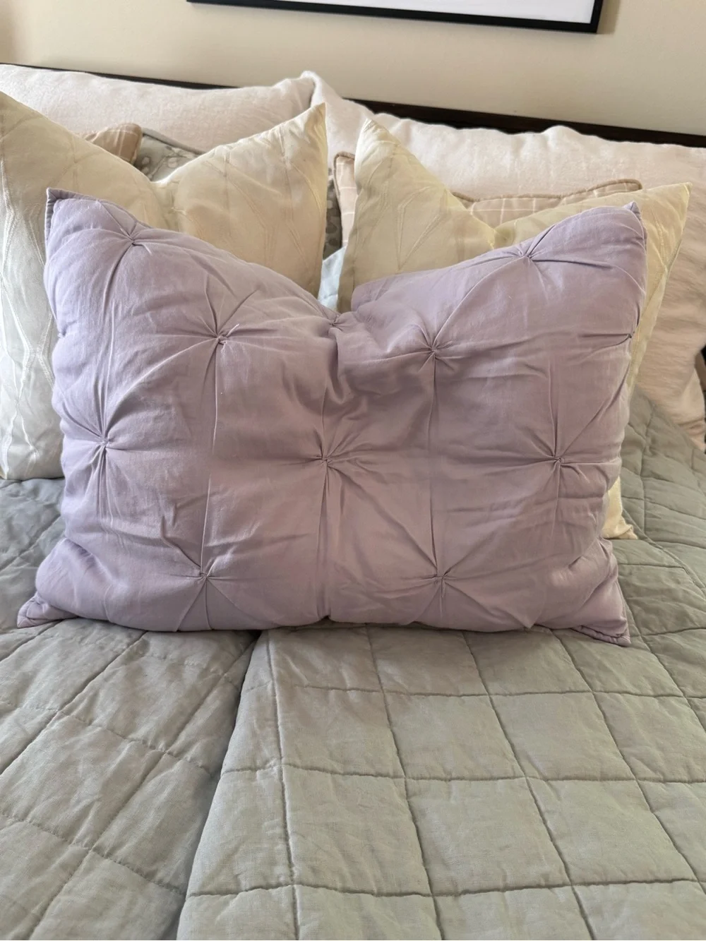 Pottery Barn Kids Lavender Pintuck Decorative standards sham